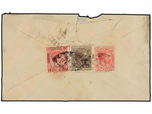 ✉ FILIPINAS. Ed. 55, 57, 58. 1880. MANILA a TUDELA. 2 ctvos.