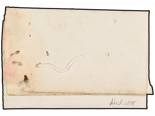 ✉ ESPAÑA. 1875. PEÑA PLATA a LESACA. Franquicia DIOS PATRIA 