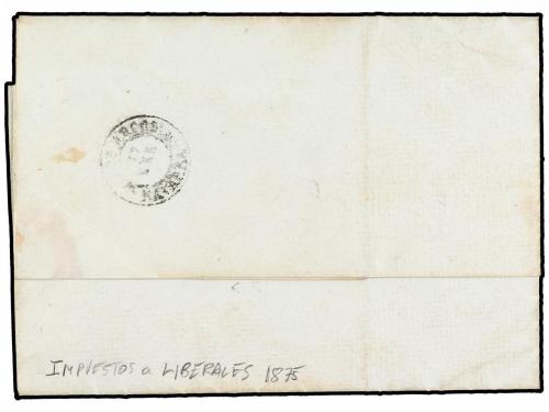 ✉ ESPAÑA. 1874. ESTELLA. Marca de franquicia JUNTA MILITAR D