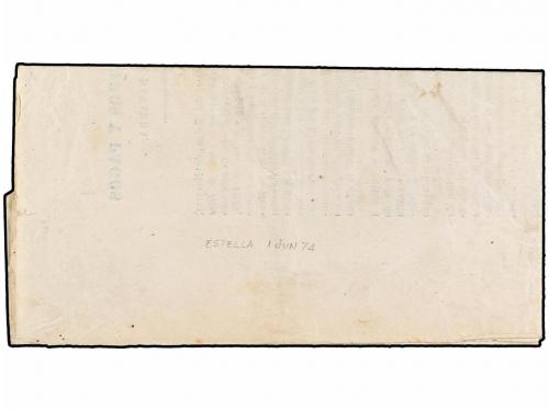 ✉ ESPAÑA. 1874. ESTELLA a ECHAURI. Franquicia INSPECTOR DE M