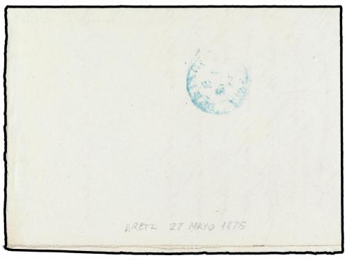 ✉ ESPAÑA. 1875. ARETA a DURANGO. Marca de cartería ARETA/COR