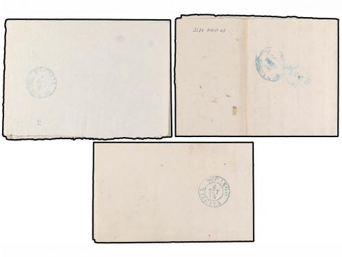 ✉ ESPAÑA. 1875. Tres oficios de CORREOS sobre el envío de fo