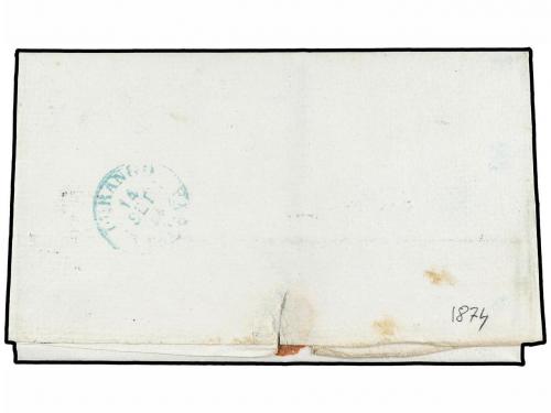 ✉ ESPAÑA. 1874. LEQUEITIO a DURANGO. Fechador de Lequeitio y