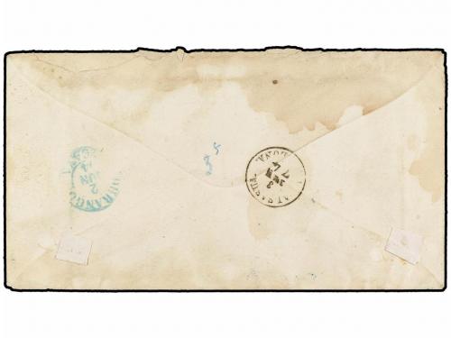 ✉ ESPAÑA. 1874. ORDUÑA a BAYONA. Fechador ORDUÑA/VIZCAYA y E