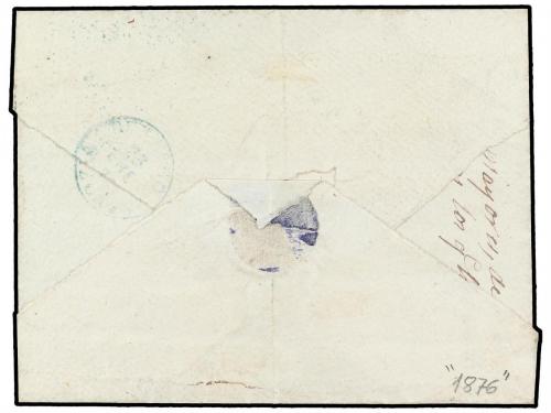 ✉ ESPAÑA. 1875. VALMASEDA a DURANGO. Fechador VALMASEDA/VIZC