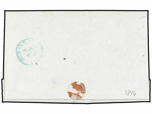 ✉ ESPAÑA. 1874. BERMEO a DURANGO. Fechador BERMEO/VIZCAYA y 