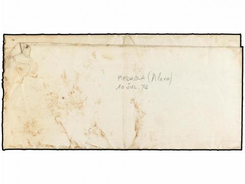 ✉ ESPAÑA. 1874. PIEDROLA a LANCIEGO. Marca de franquicia HOS