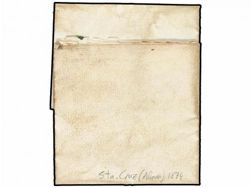✉ ESPAÑA. 1874. SANTA CRUZ a LANCIEGO. Marca de franquicia C