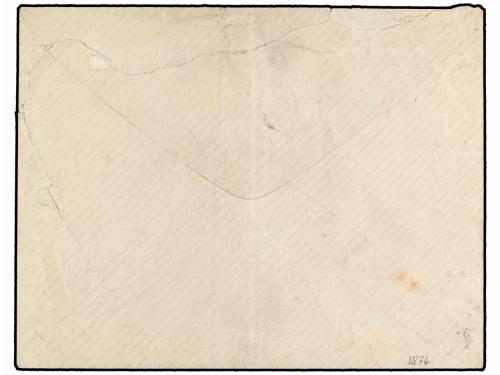 ✉ ESPAÑA. 1874. TOLOSA a BAYONA. Fechador TOLOSA/GUIPUZCOA y