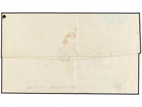 ✉ ESPAÑA. 1876. AZPEITIA a ERQUISGA. Fechador AZPEITIA/GUIPU