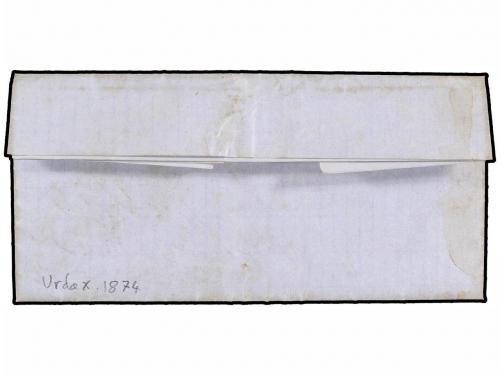 ✉ ESPAÑA. 1874. URDAX a ZURRAGAMURDI. Franquicia DIOS PATRIA