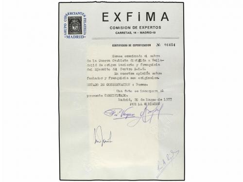 ✉ ESPAÑA. 1874. CASTELLON DE LA PLANA a VALLADOLID. Franquic