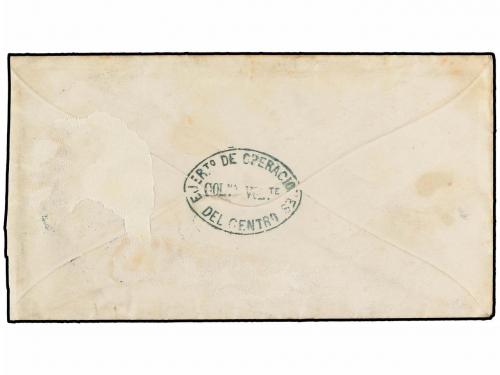 ✉ ESPAÑA. 1876. MORA DE EBRO a UTREA. Franquicia EJERTO. DE 