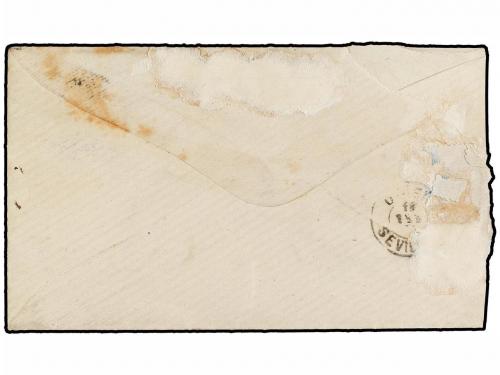 ✉ ESPAÑA. 1876. SAN SEBASTIAN a UTRERA. Franquicia EJERCITO 