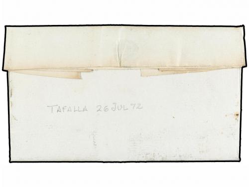 ✉ ESPAÑA. 1872. TAFALLA a MENDIGORRIA. Franquicia COMANDANCI