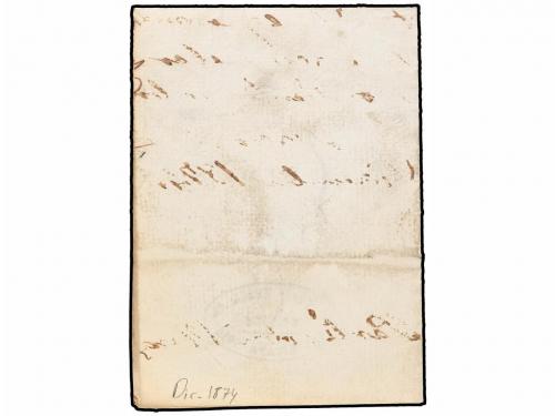 ✉ ESPAÑA. 1874. VIANA marca de franquicia DIOS PATRIA REY/PA