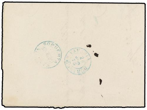 ✉ ESPAÑA. 1875. SOMORROSTRO a DURANGO. Marca de cartería SOM