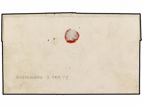 ✉ ESPAÑA. 1875. OCHANDIANO a DURANGO. Marca de franquicia RE