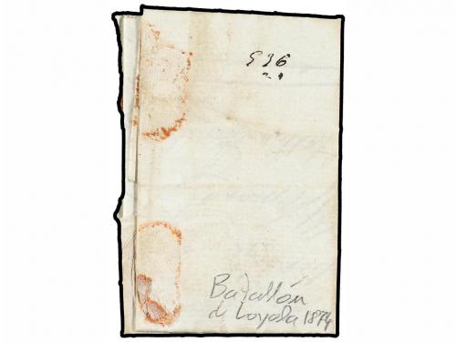 ✉ ESPAÑA. 1875. Carta dirigida a AZPEITIA. Marca de franquic