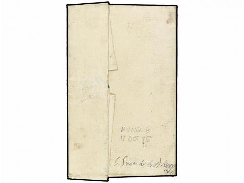 ✉ ESPAÑA. 1875. MUNGIA a GORLIZ. Marca de cartería MUNGUIA/C