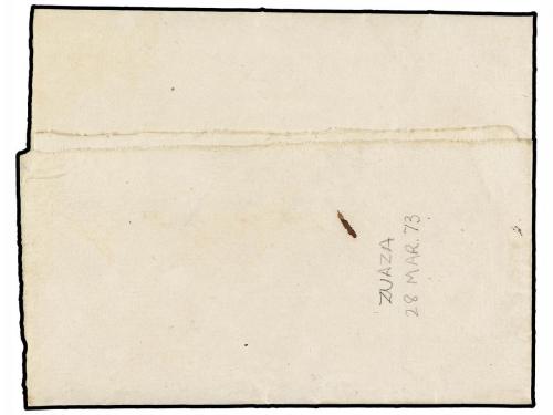 ✉ ESPAÑA. 1873. VALMASEDA a OQUENDO. Marca de franquicia COM