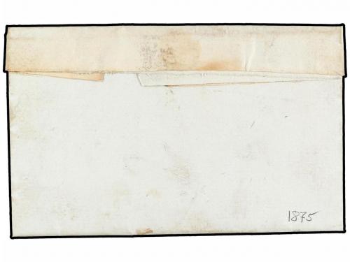 ✉ ESPAÑA. 1875. LASARTE a VILLAFRANCA. Marca de cartería AND