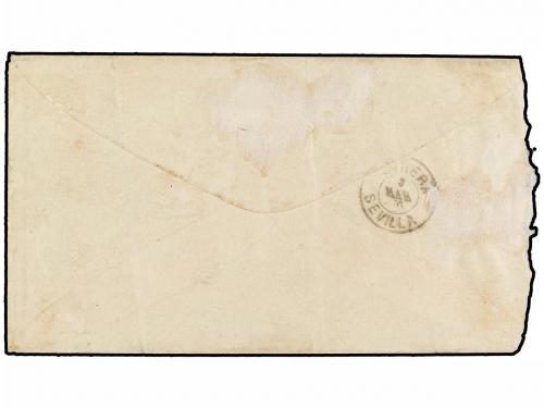 ✉ ESPAÑA. 1876. PAMPLONA a UTRERA. Franquicia EJERCITO DE LA