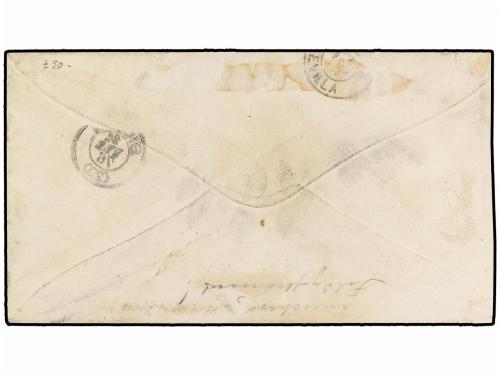 ✉ ESPAÑA. 1876. BILBAO a UTRERA. Franquicia BATALLON PROVINC