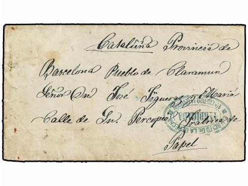 ✉ ESPAÑA. 1875. PAMPLONA a CLARAMUNT (Barcelona). Circulada 