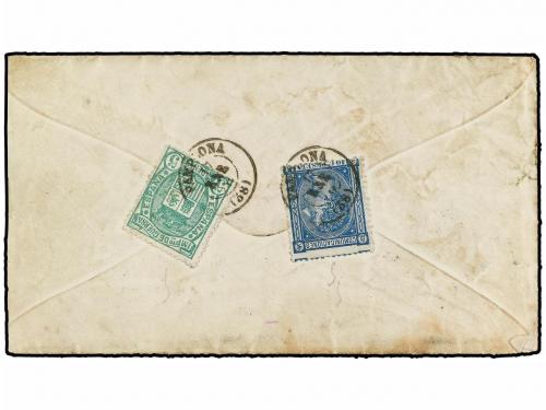 ✉ ESPAÑA. 1875. PAMPLONA a CLARAMUNT (Barcelona). Circulada 