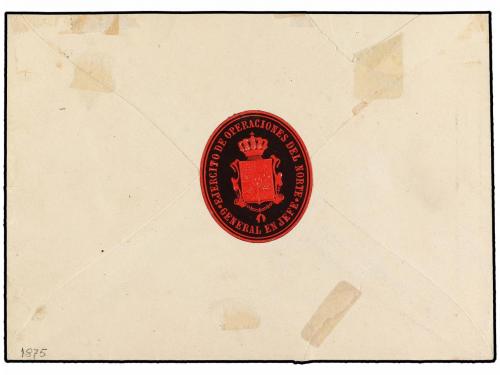 ✉ ESPAÑA. 1875. VITORIA a MADRID. Franquicia EJERCITO DEL NO