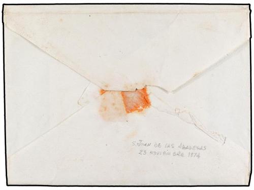 ✉ ESPAÑA. 1874. S. JUAN DE LAS ABADESAS a RIPOLL. Sobre con 