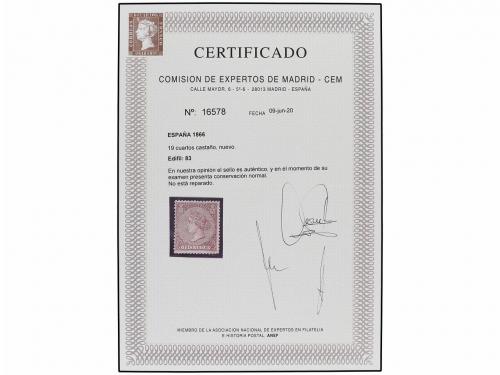 * ESPAÑA. Ed. 83. 19 cuartos castaño. Muy bonito ejemplar. C