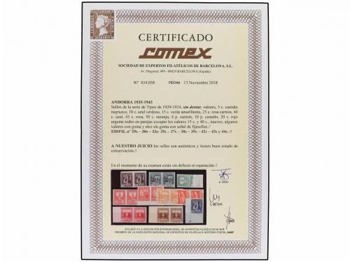 */(*) ANDORRA. Ed. 28/44s sin 28, 34, 40. SERIE COMPLETA SIN