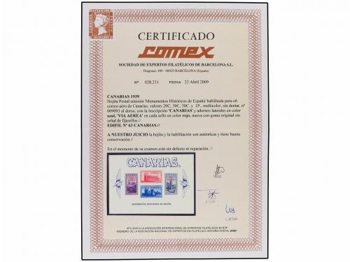 ** ESPAÑA: CANARIAS. Ed. 63. HB. Habilitacion en rojo. LUJO.