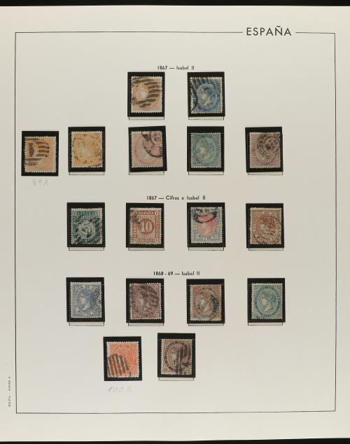 LOTES y COLECCIONES. ESPAÑA. Colección de 1850 a 1888 montad