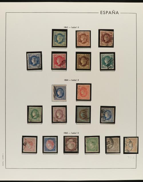 LOTES y COLECCIONES. ESPAÑA. Colección de 1850 a 1888 montad