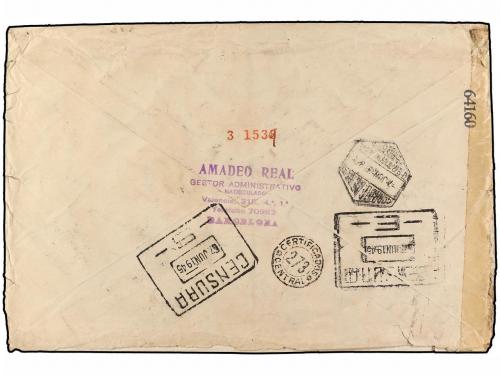 ✉ ESPAÑA. Ed. 934 (26). 1945. BARCELONA a BUENOS AIRES (Arge