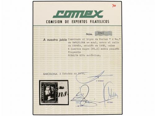 Δ ESPAÑA. Ed. 1. 6 cuartos negro, pl. I posición 21. Matasel