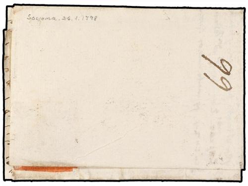✉ ESPAÑA: PREFILATELIA. 1798. SOLSONA a BILBAO. Marca S. /PR