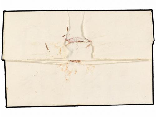 ✉ ESPAÑA: PREFILATELIA. 1840. PUIGCERDA a VICH. Marca PUIGCE