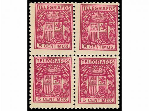 ** ESPAÑA: TELEGRAFOS. Ed. 72naer. 50 cts. rosa. IMPRESIÓN A