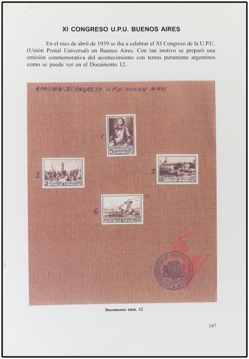 ESPAÑA. NO EMITIDOS. XI CONGRESO U.P.U. DE BUENOS AIRES. Sel