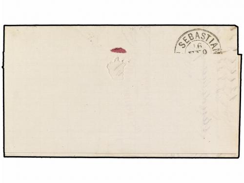 ✉ ESPAÑA. Ed. 153F. 1875. SANTANDER a SAN SEBASTIÁN. 10 cts.