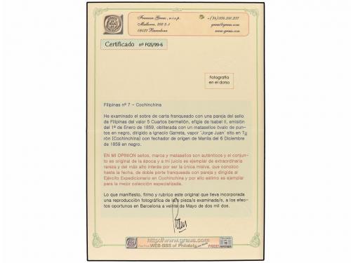 ✉ FILIPINAS. 1859 (6 Diciembre). CAMPAÑA FRANCO-ESPAÑOLA EN 