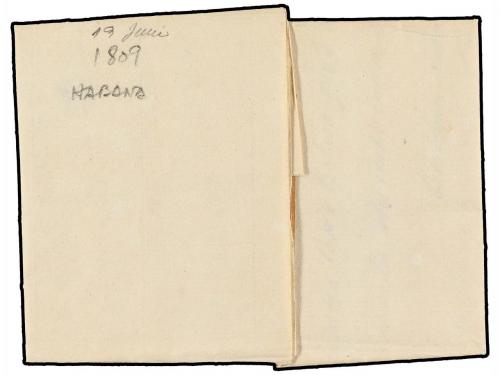 ✉ CUBA. 1809. HABANA a CÁDIZ. Marca ISLAS DE BARLOVENTO en r
