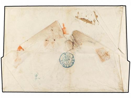 ✉ ESPAÑA. Ed. 40. 1855. TREMP a BARCELONA. 4 cuartos rojo, s