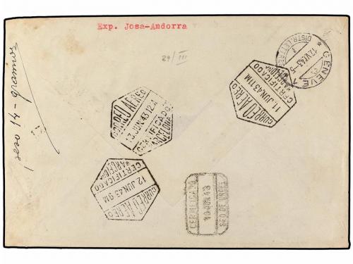 ✉ ANDORRA. Ed. 29, 31, 33, 35/36, 38/40. 1943. ANDORRA a GIN