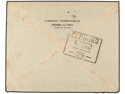 ✉ ANDORRA. Ed. 28 (20). 1946. ANDORRA a BARCELONA. 2 cts. ca