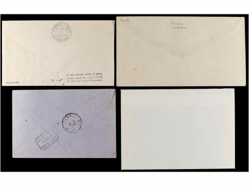 ✉ ANDORRA. 1960-74. Conjunto de 4 cartas con diversos franqu